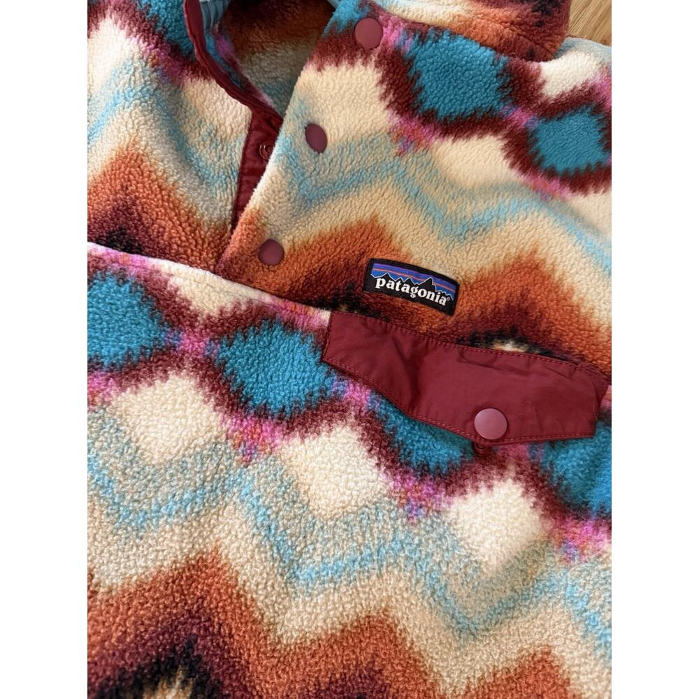 Patagonia Synchilla Snap T Fleece Pullover Timber Twist Multicolor Aztec Print L - Picture 2 of 5